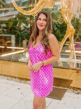 Buddy Love Pink Sequin Mini Dress, like new
